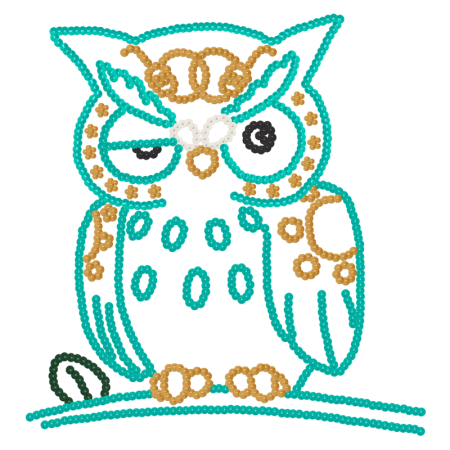 Adorable Owl Hot-fix Sequin Transfer